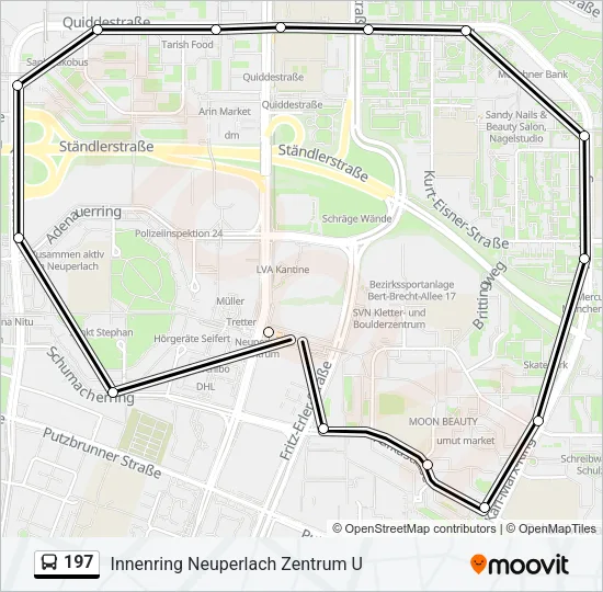 Автобус 197: карта маршрута