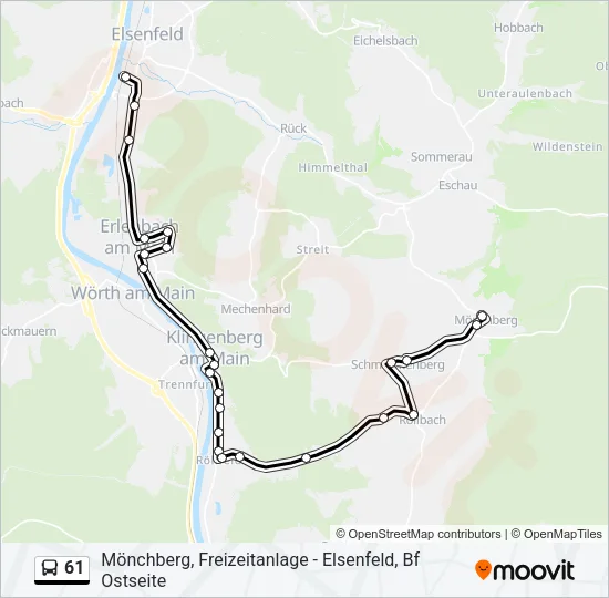 61 Bus Line Map