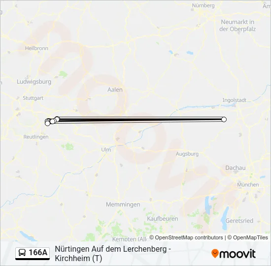 166A Bus Line Map