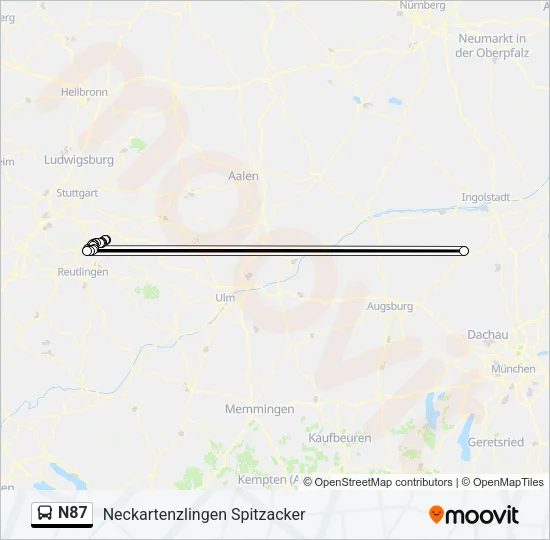 N87 Bus Line Map