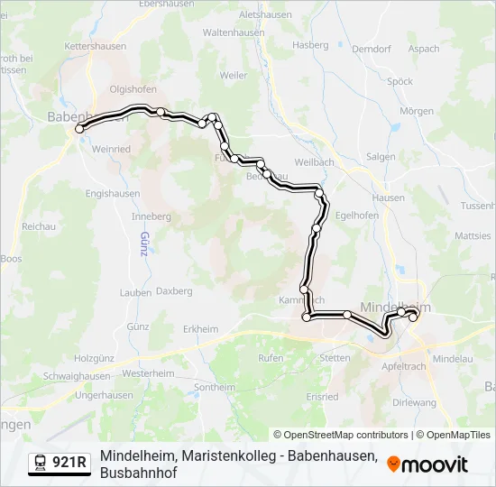 921R Train Line Map