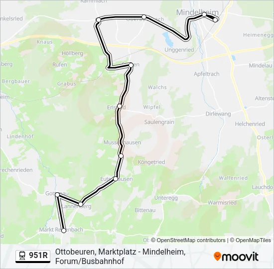 951R Train Line Map
