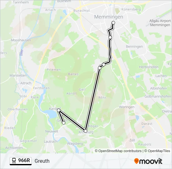 966R Train Line Map