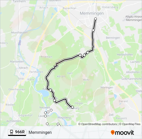 966R Train Line Map