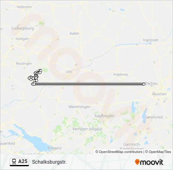 A25 Train Line Map