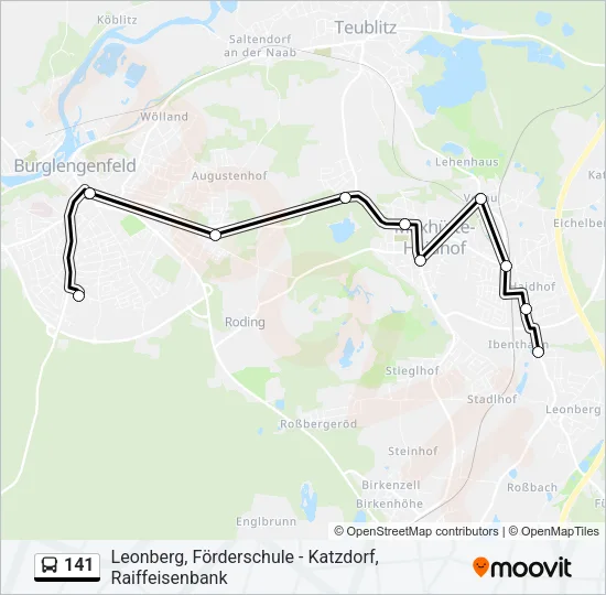 Автобус 141: карта маршрута