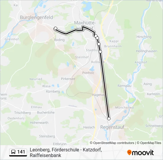 Автобус 141: карта маршрута