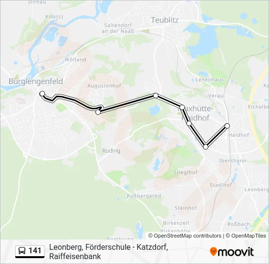 Автобус 141: карта маршрута