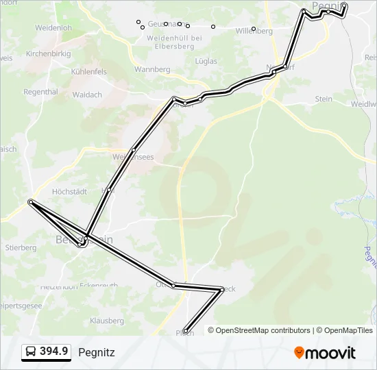 Автобус 394.9: карта маршрута