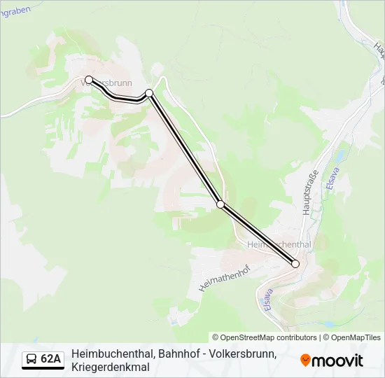 62A Bus Line Map