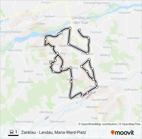 1 Bus Line Map