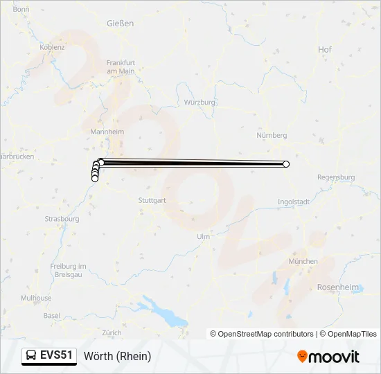 EVS51 Bus Line Map