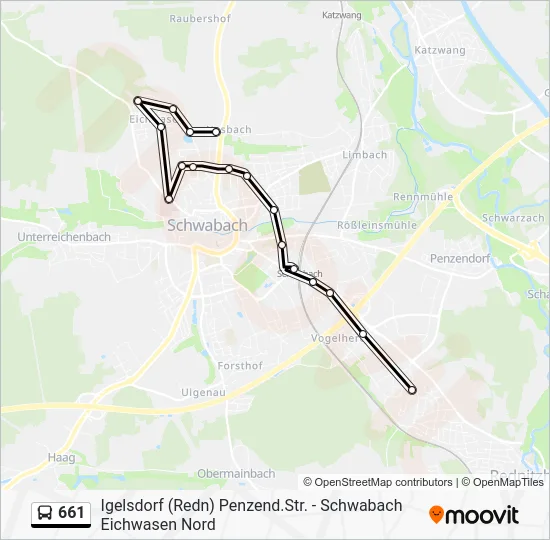 Автобус 661: карта маршрута