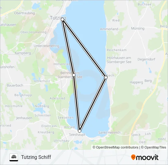 Паром STARNBERGER SEE: карта маршрута