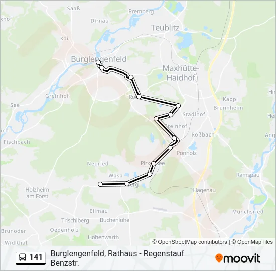 141 Bus Line Map