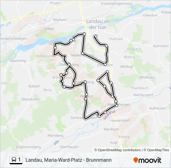 1 Bus Line Map