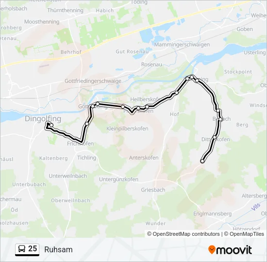 25 Bus Line Map
