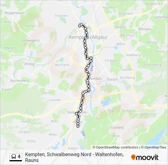 Автобус 4: карта маршрута