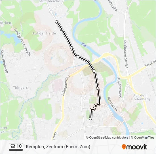 Автобус 10: карта маршрута