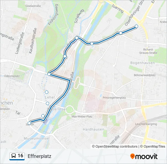 16 Bus Line Map