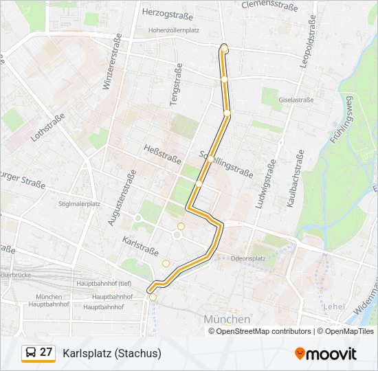 Автобус 27: карта маршрута