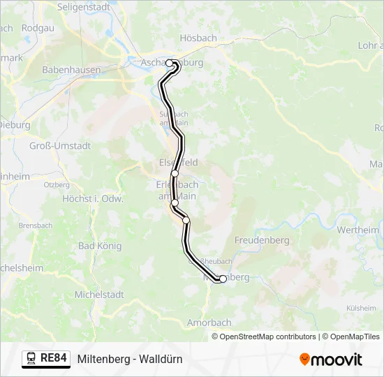 Поезд RE84: карта маршрута