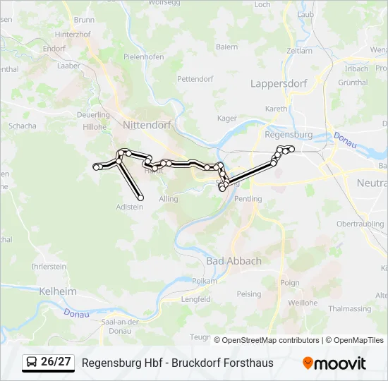 Автобус 26/27: карта маршрута