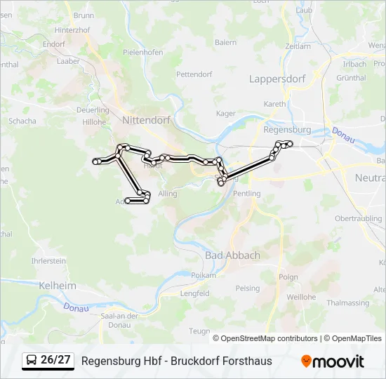 Автобус 26/27: карта маршрута