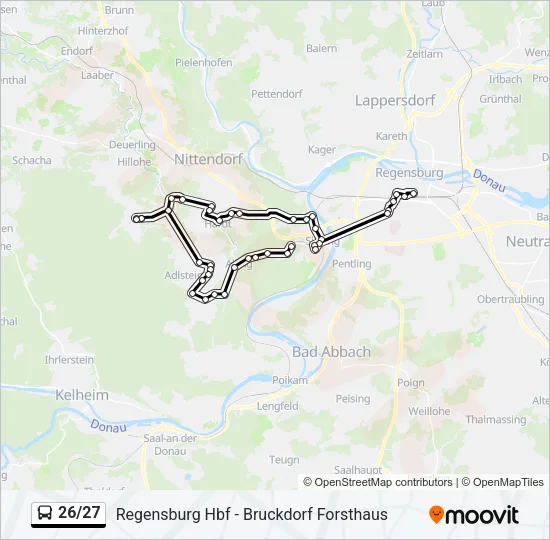 Автобус 26/27: карта маршрута