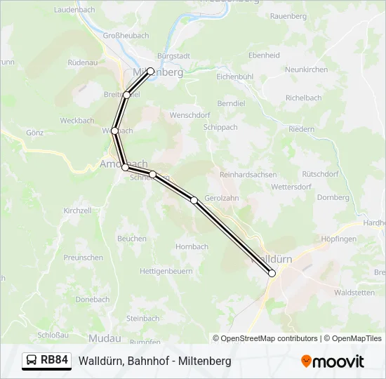 RB84 Bus Line Map