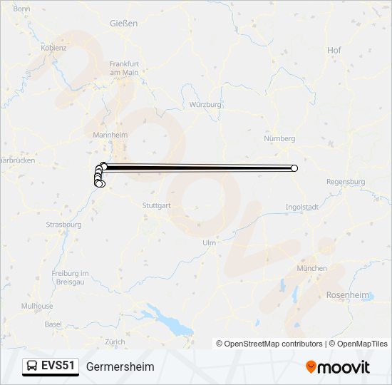 EVS51 Bus Line Map