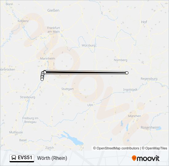 EVS51 Bus Line Map