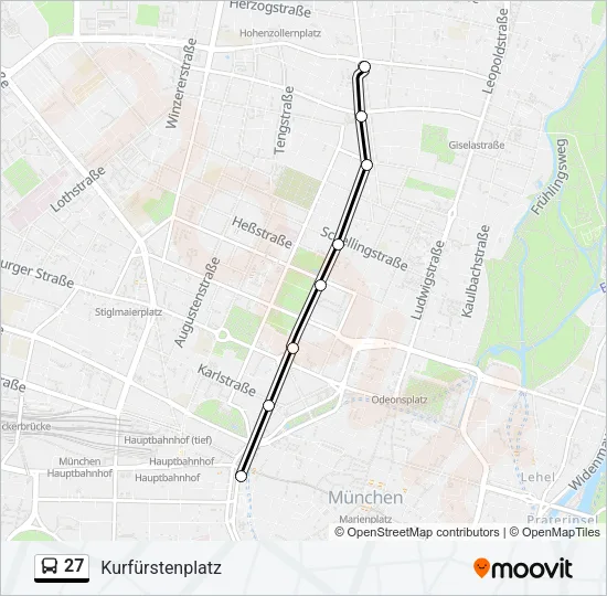 Автобус 27: карта маршрута