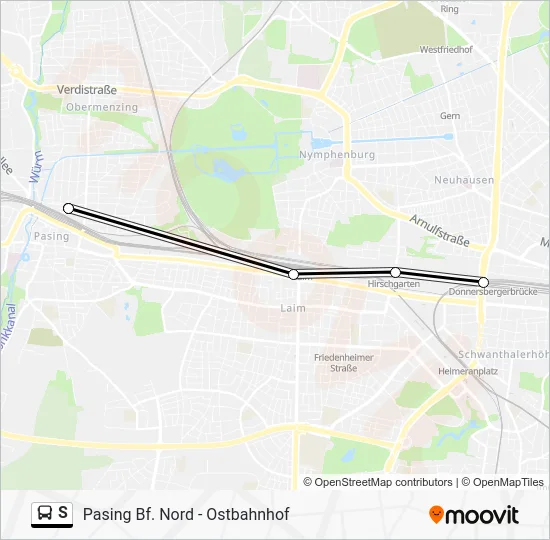 Автобус S: карта маршрута