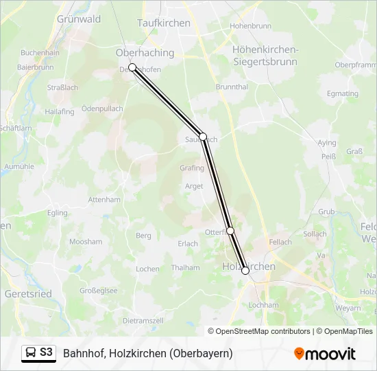 Автобус S3: карта маршрута
