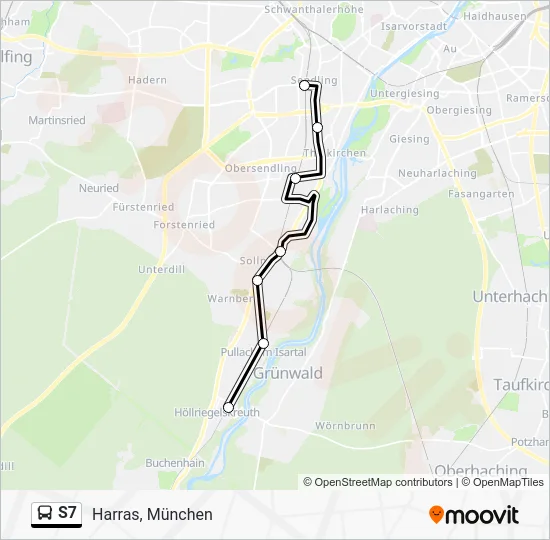 Автобус S7: карта маршрута