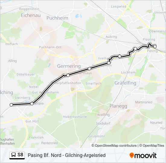 S8 Bus Line Map