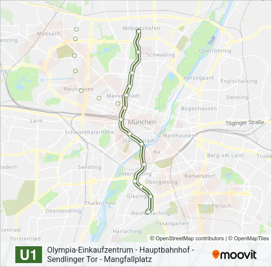 U1 Subway Line Map