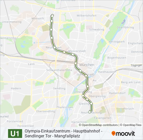 Метро U1: карта маршрута