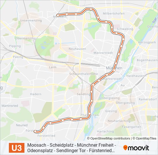 Метро U3: карта маршрута