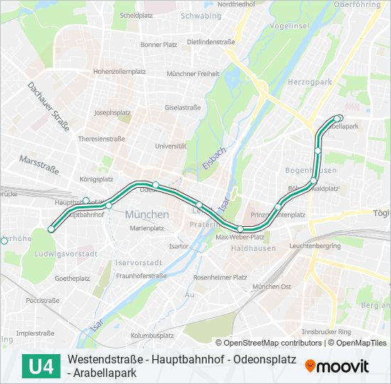 U4 subway Line Map