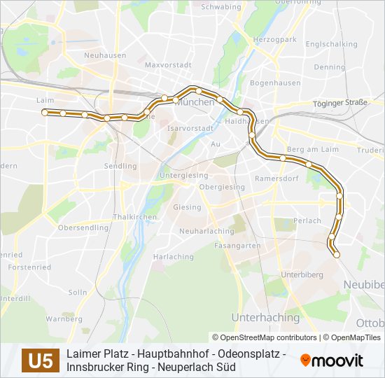 U5 subway Line Map