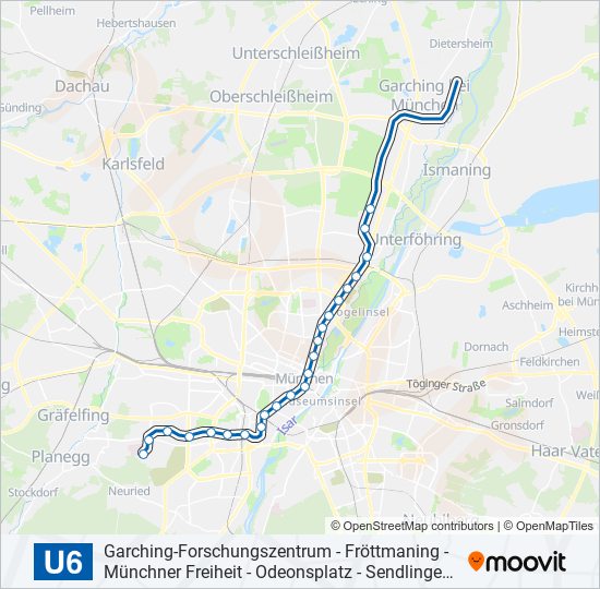 Метро U6: карта маршрута