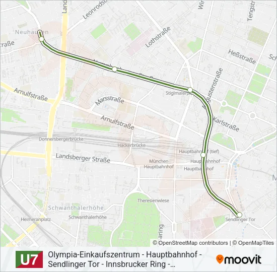 Метро U7: карта маршрута