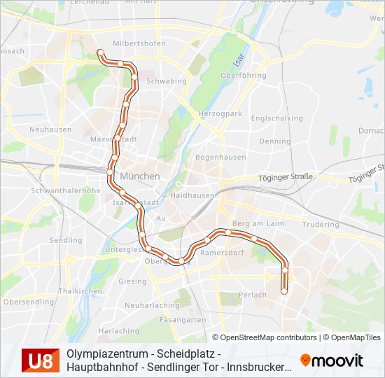 Метро U8: карта маршрута