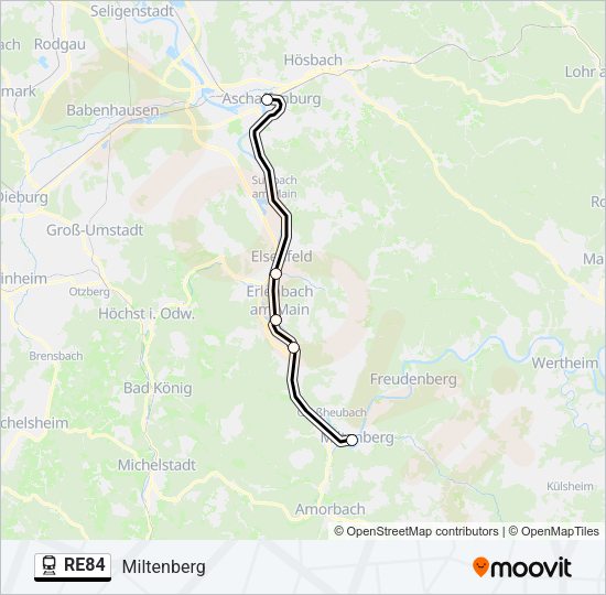 Поезд RE84: карта маршрута