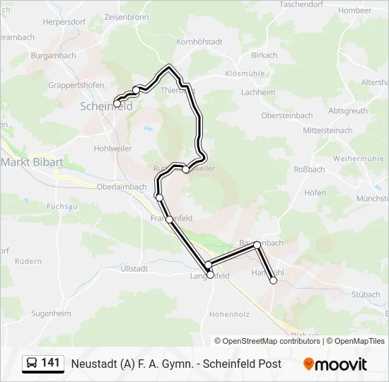 Автобус 141: карта маршрута