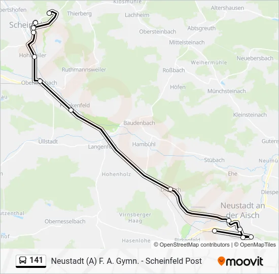 Автобус 141: карта маршрута