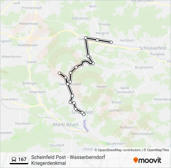 Автобус 167: карта маршрута