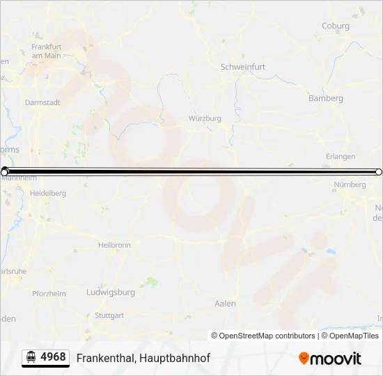 S-Bahn 4968: карта маршрута